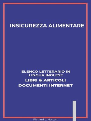 cover image of Insicurezza Alimentare